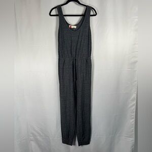 Free People Beach Sleeveless Jumpsuit Gray Tie Waist Athleisure Comfy Relaxed SP